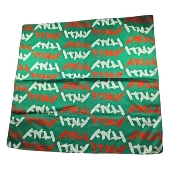 Italy Green Scarf Red White Pattern bandana italian - Picture 1 of 6